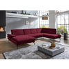 WOHNLANDSCHAFT in Webstoff Weinrot  - Weinrot/Schwarz, Design, Textil/Metall (180/344/208cm) - Dieter Knoll