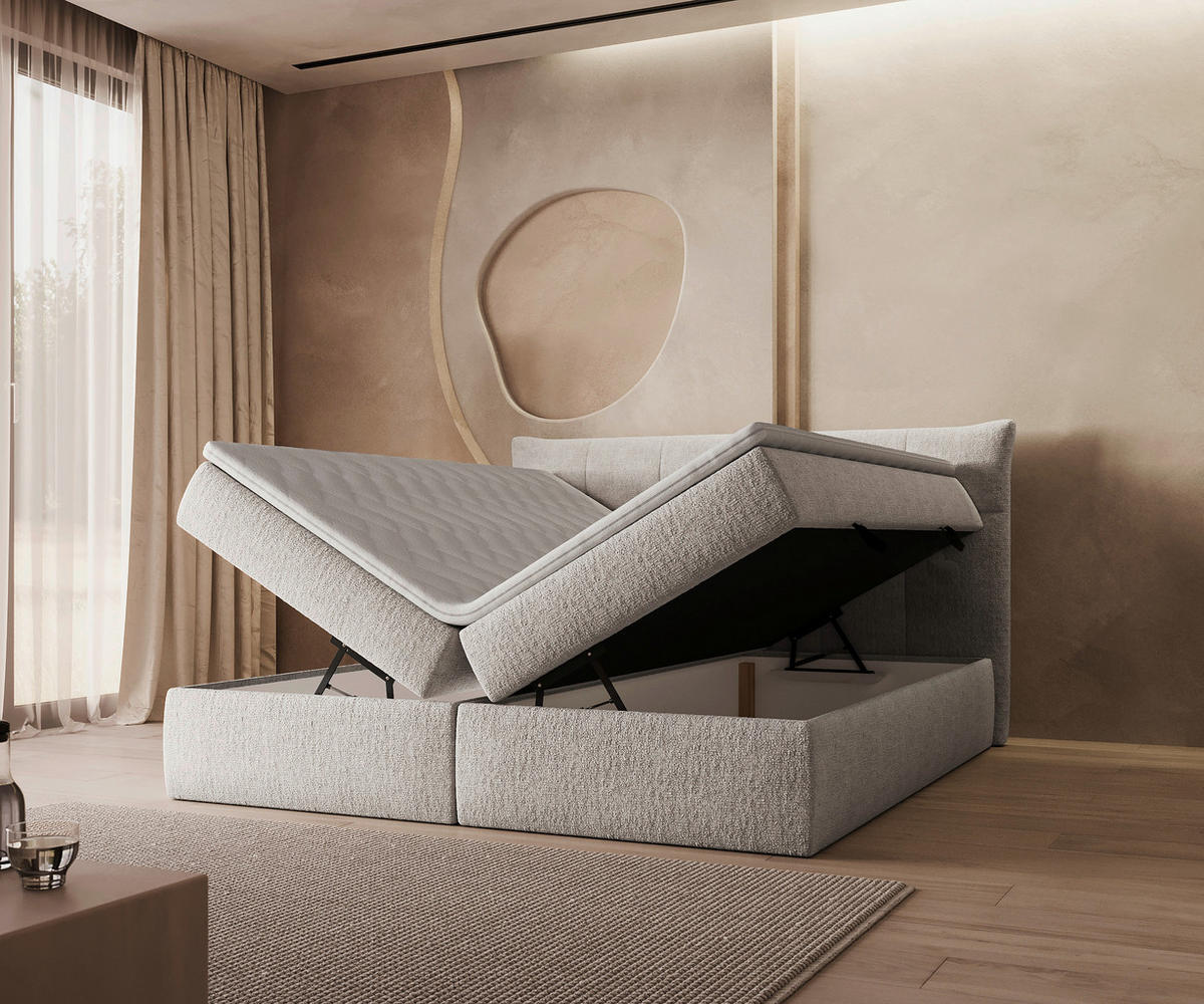 BOXBETT 180/200 cm  in Weiss  - Weiss/Schwarz, Modern, Holz/Holzwerkstoff (180/200cm) - Boxxx