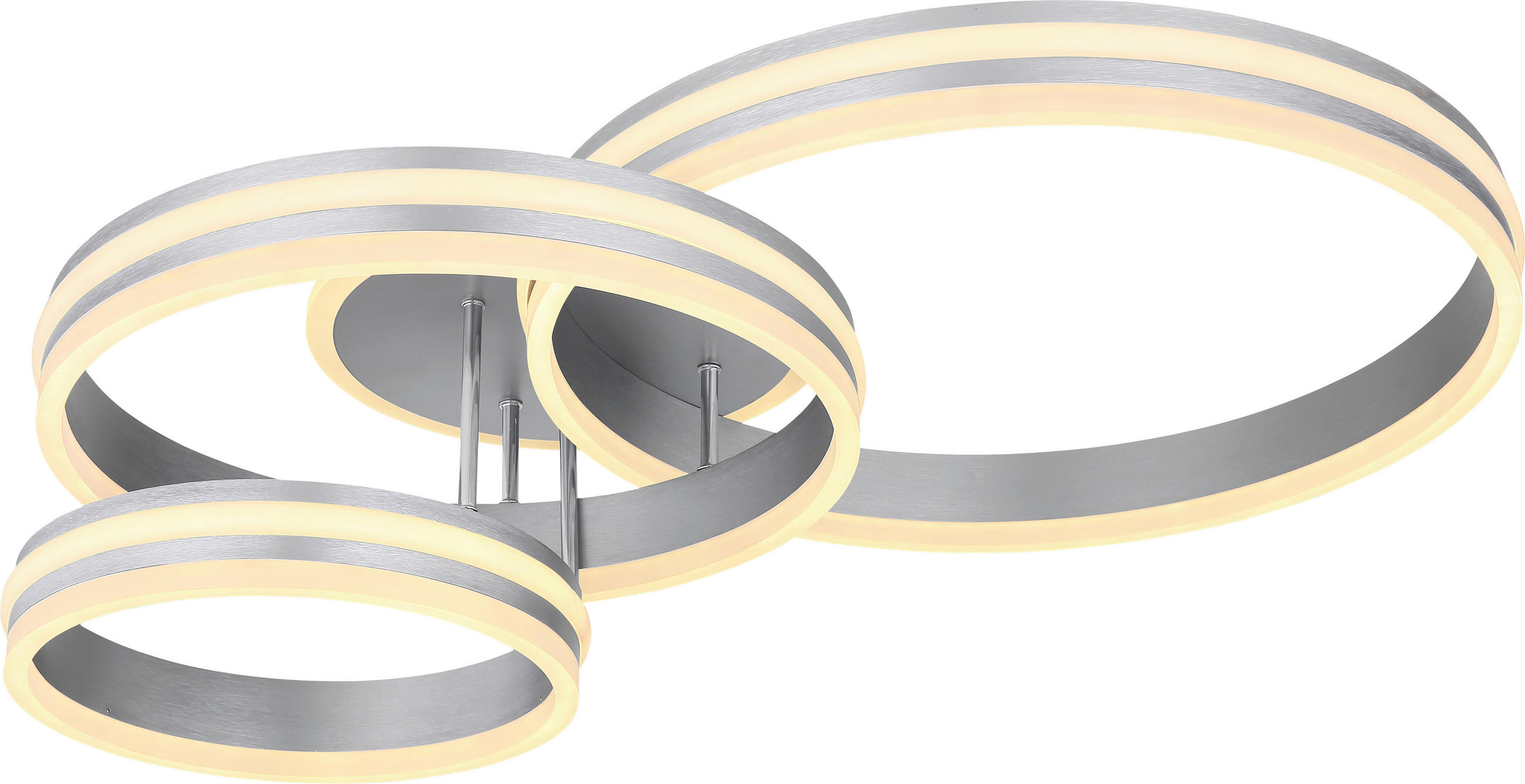 STROPNÍ LED SVÍTIDLO, 80/60/20 cm - šedá/opál, Design, kov/plast (80/60/20cm) - Novel