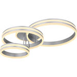 LED-DECKENLEUCHTE Andromeda 80/60/20 cm  - Opal/Grau, Design, Kunststoff/Metall (80/60/20cm) - Novel