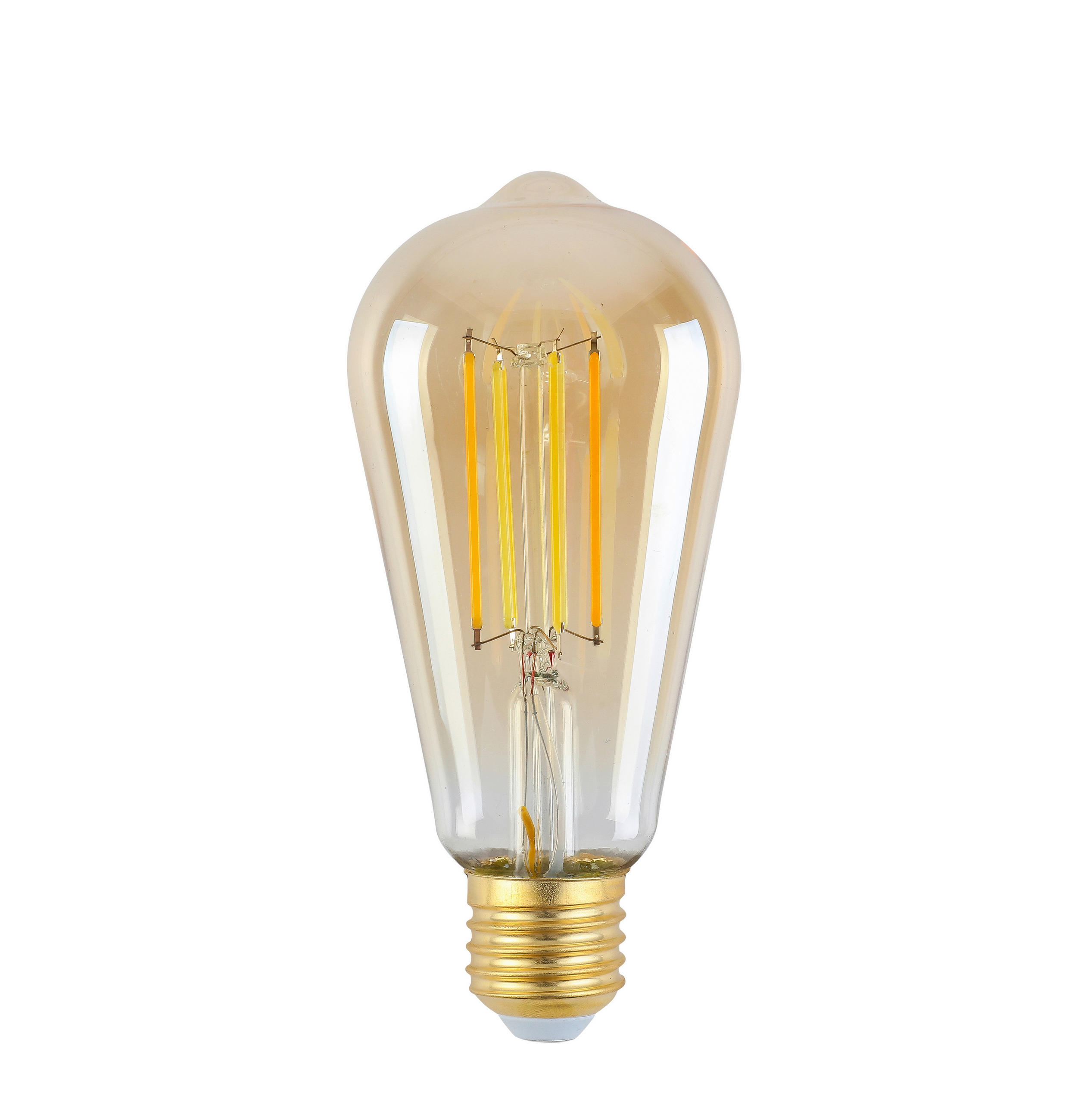 LED-LEUCHTMITTEL   E27 4,9 W 470 lm  - Bernsteinfarben, LIFESTYLE, Glas/Metall (6,4/13,5cm) - Boxxx