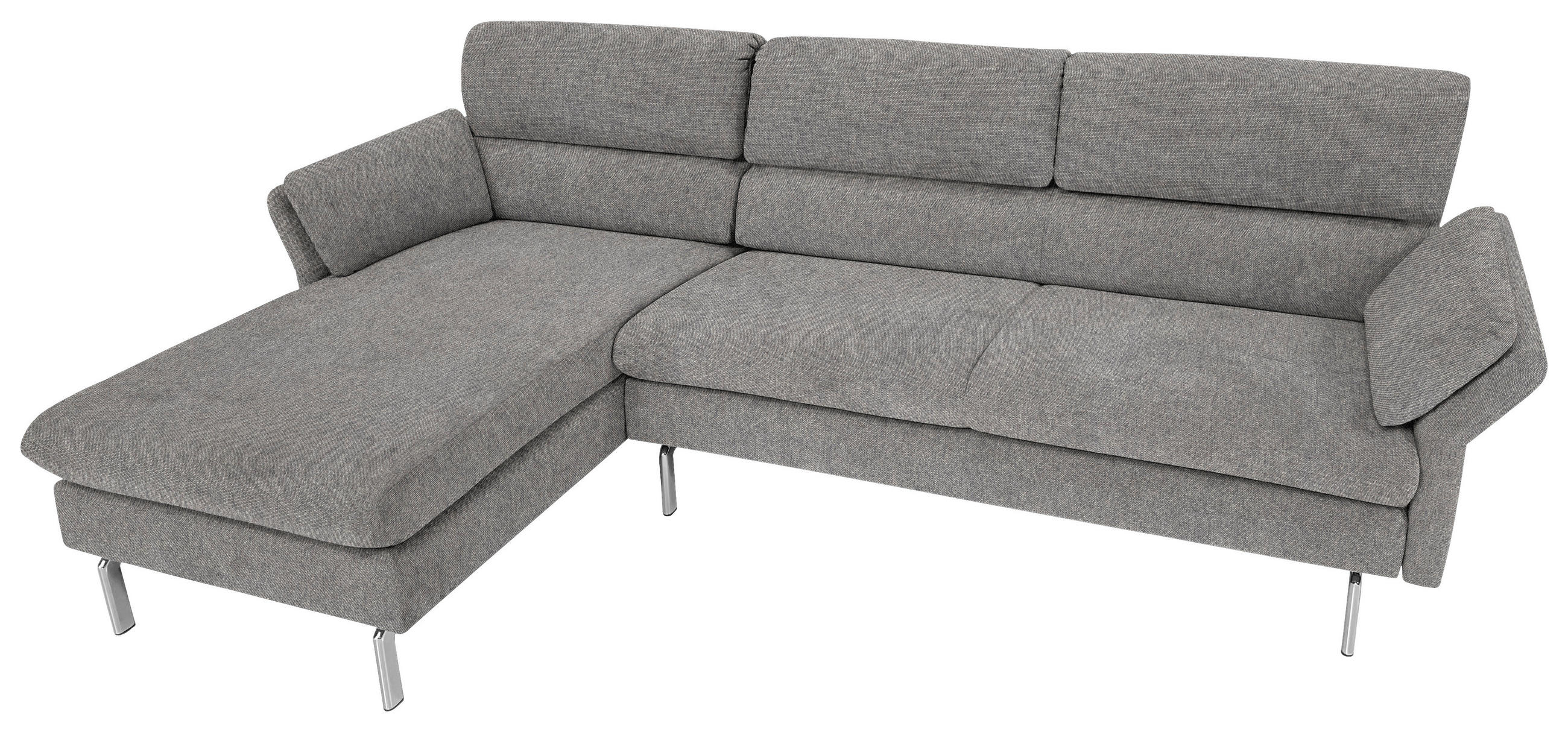 ECKSOFA in Schlammfarben  - Schlammfarben/Schwarz, Konventionell, Textil/Metall (159/261cm) - Horst AG