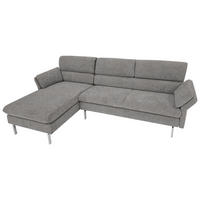 ECKSOFA in Schlammfarben  - Schlammfarben/Schwarz, Konventionell, Textil/Metall (159/261cm) - Horst AG