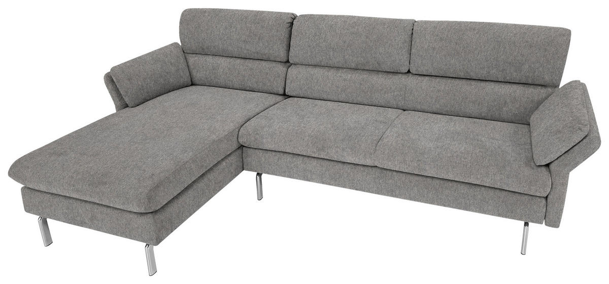 ECKSOFA in Schlammfarben  - Schlammfarben/Schwarz, Konventionell, Textil/Metall (159/261cm) - Horst AG