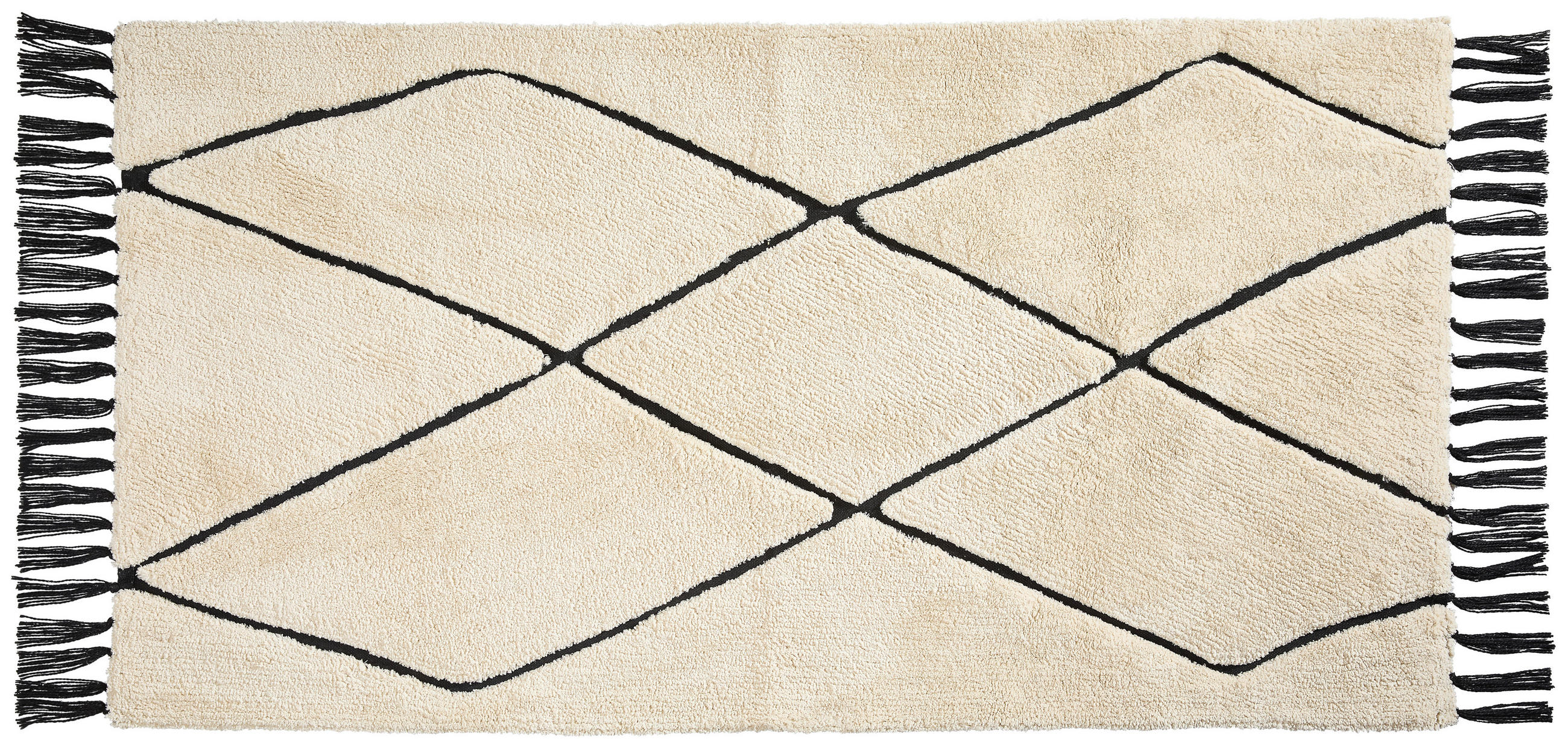 BADEMATTE Schwarz, Elfenbein 70/120 cm  - Elfenbein/Schwarz, Textil (70/120cm) - Esposa