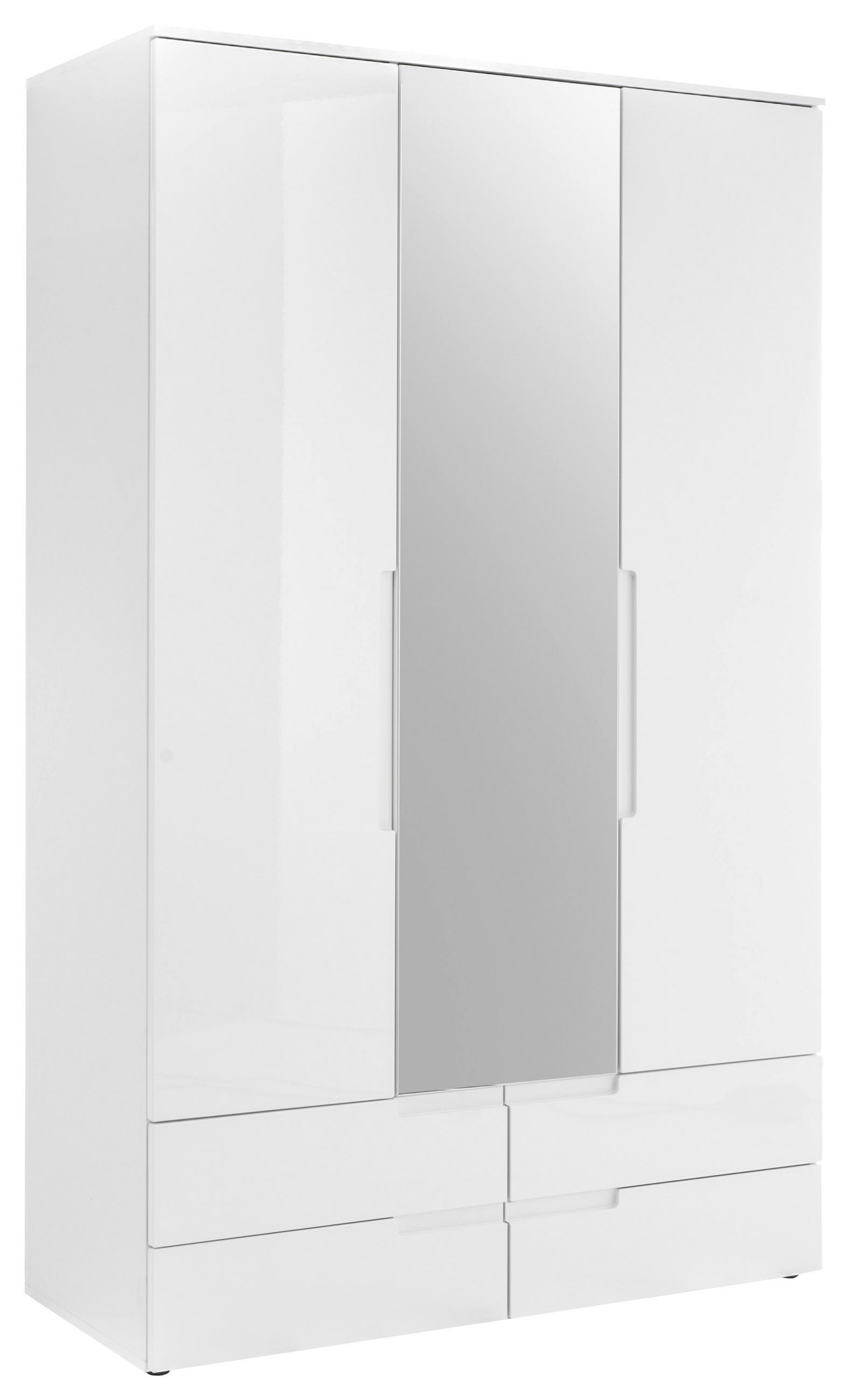BIELA SKRIŇA SO ZRKADLOM, biela, 126,8/208/57 cm - biela, Modern, kompozitné drevo/sklo (126,8/208/57cm) - MID.YOU