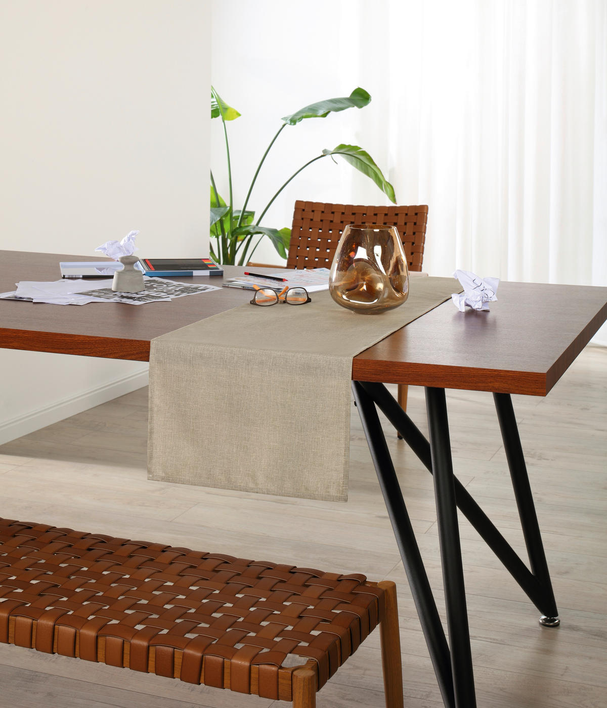 TISCHLÄUFER Oslo Textil Sandfarben 40/140 cm  - Sandfarben, Basics, Textil (40/140cm) - Peyer Syntex