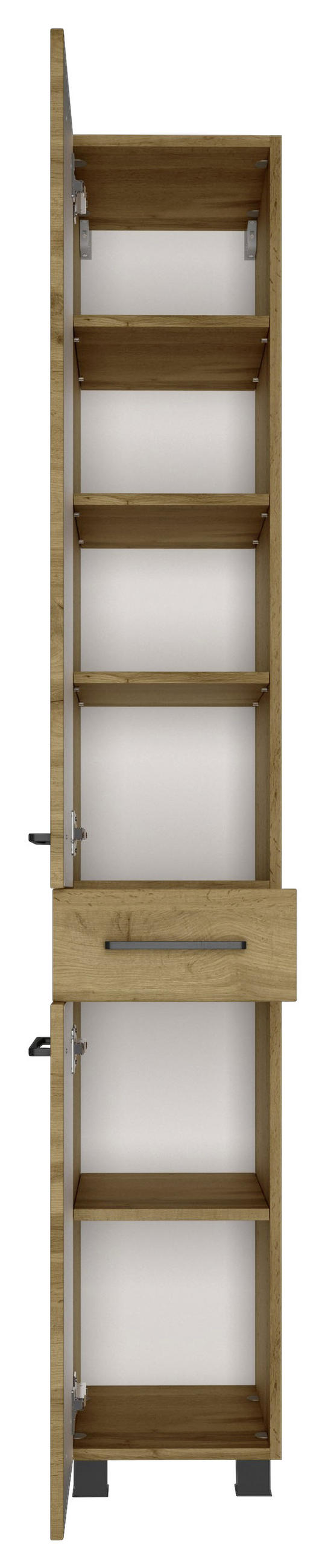 BADEZIMMER  in 90 cm  - Weiss/Eichefarben, Modern, Keramik/Holzwerkstoff (90cm) - Held