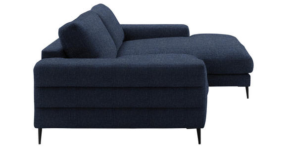 ECKSOFA  in Flachgewebe Dunkelblau  253/177 cm  - Schwarz/Dunkelblau, Design, Textil/Metall (253/177cm) - Dieter Knoll
