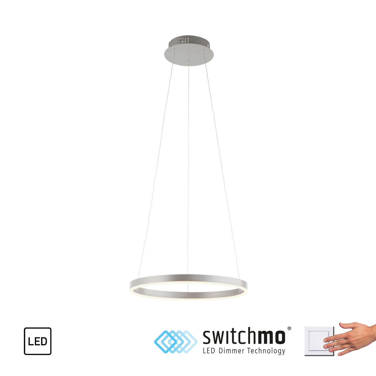 LED-HÄNGELEUCHTE 39/120 cm   - Alufarben, Design, Kunststoff/Metall (39/120cm)