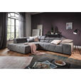 ECKSOFA Grau Velours  - Schwarz/Grau, Design, Kunststoff/Textil (213/317cm) - Hom`in