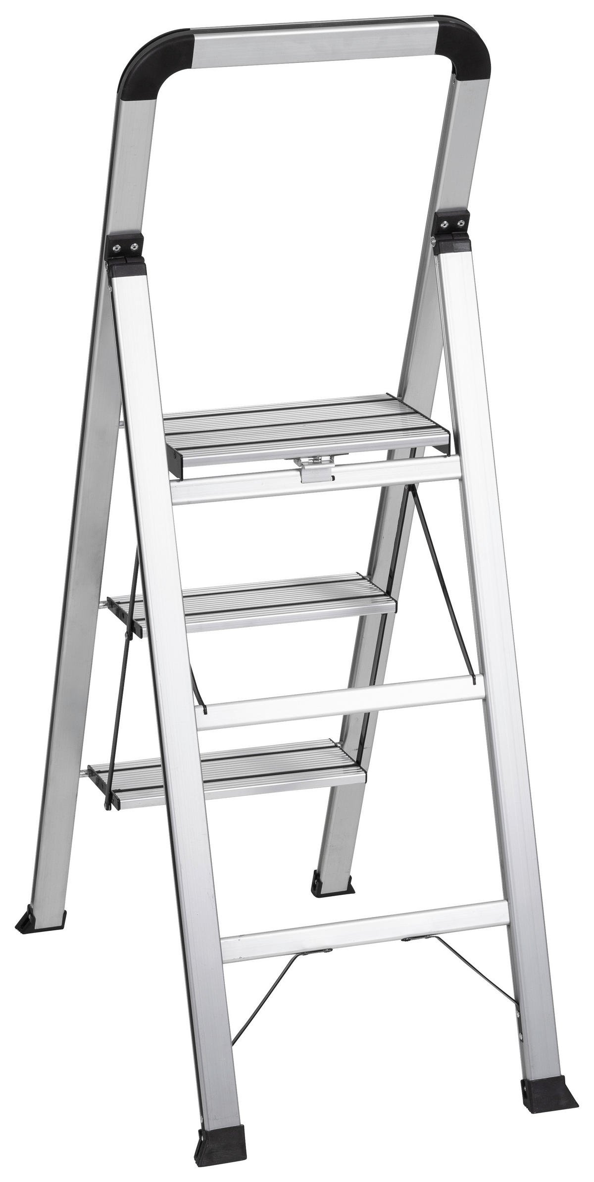 KLAPPTRITTLEITER - Alufarben, Basics, Metall (42/128/5cm) - MID.YOU