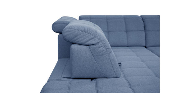 ECKSOFA in Webstoff Blau 297/216 cm - Blau/Schwarz, Design, Holz/Textil (297/216cm) - Xora
