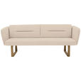 SITZBANK 224/91/69 cm Flachgewebe Beige massiv Holz  - Eichefarben/Beige, Design, Holz/Textil (224/91/69cm) - Valnatura