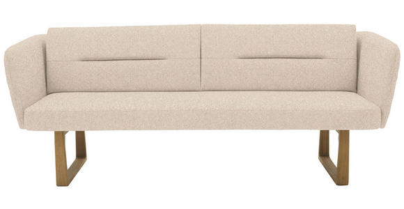 SITZBANK 224/91/69 cm Flachgewebe Beige massiv Holz  - Eichefarben/Beige, Design, Holz/Textil (224/91/69cm) - Valnatura