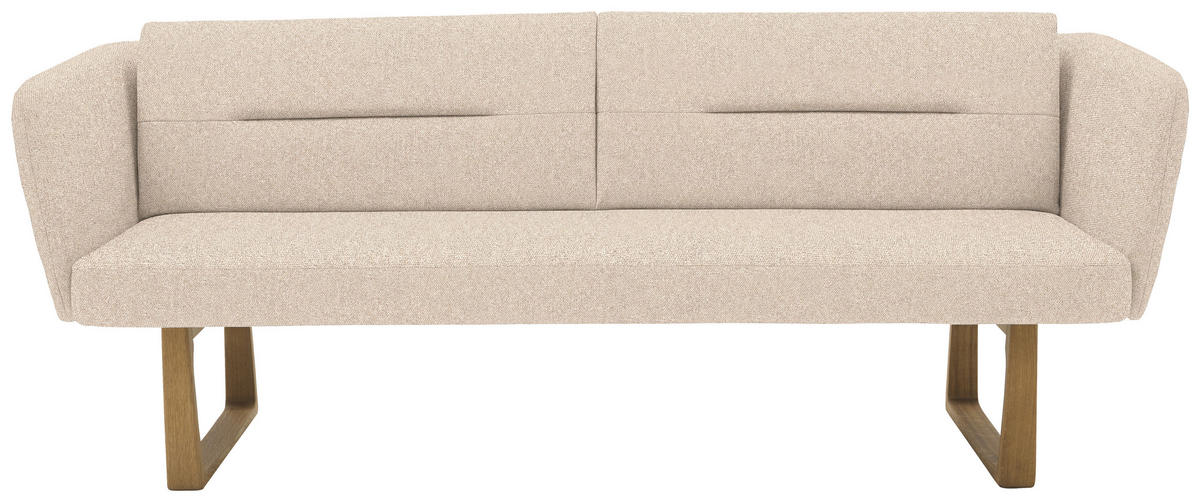 SITZBANK 224/91/69 cm Flachgewebe Beige massiv Holz  - Eichefarben/Beige, Design, Holz/Textil (224/91/69cm) - Valnatura