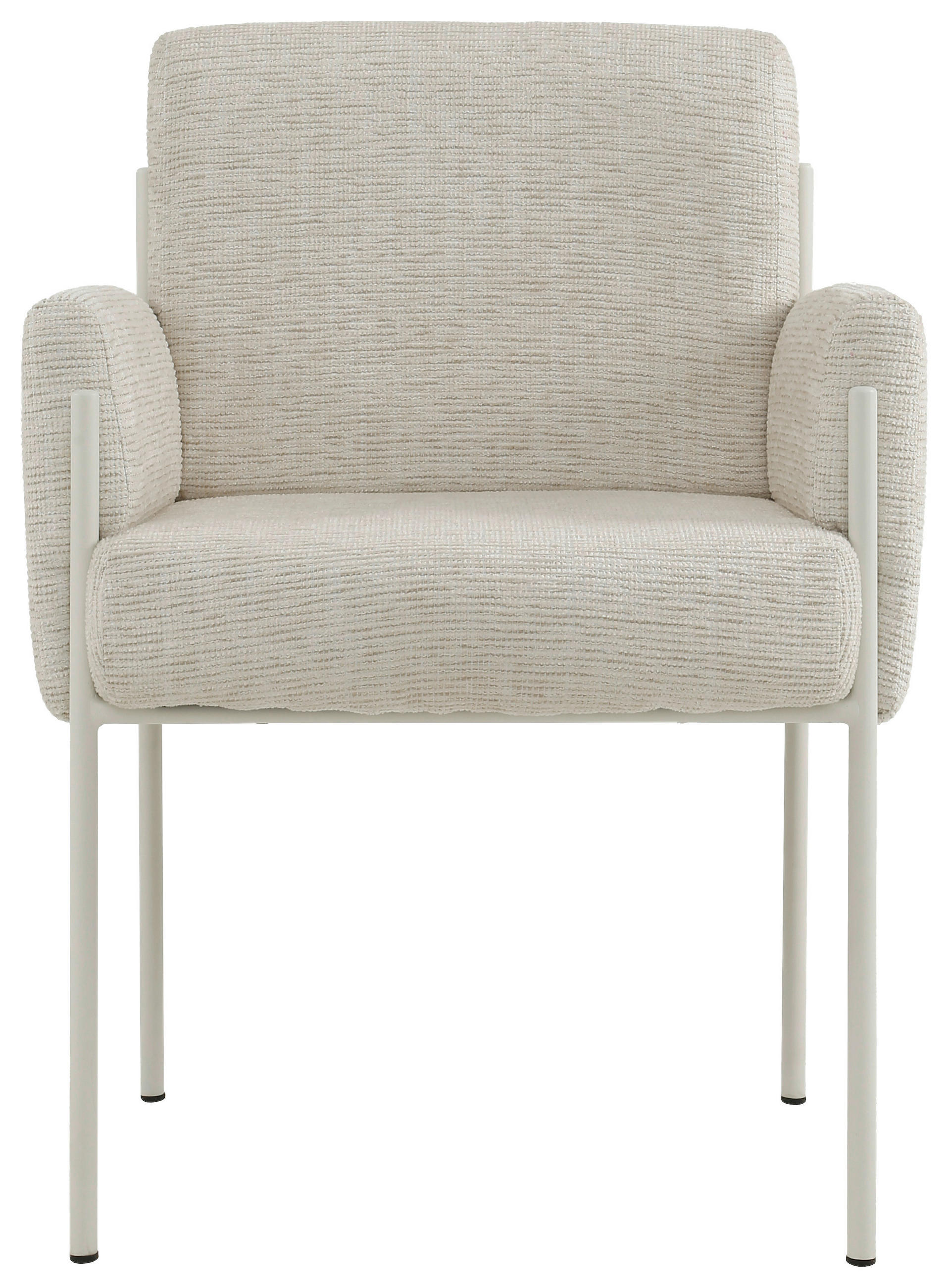 ARMLEHNSTUHL  in Eisen Webstoff  - Beige, Design, Textil/Metall (62/86/63cm) - Novel