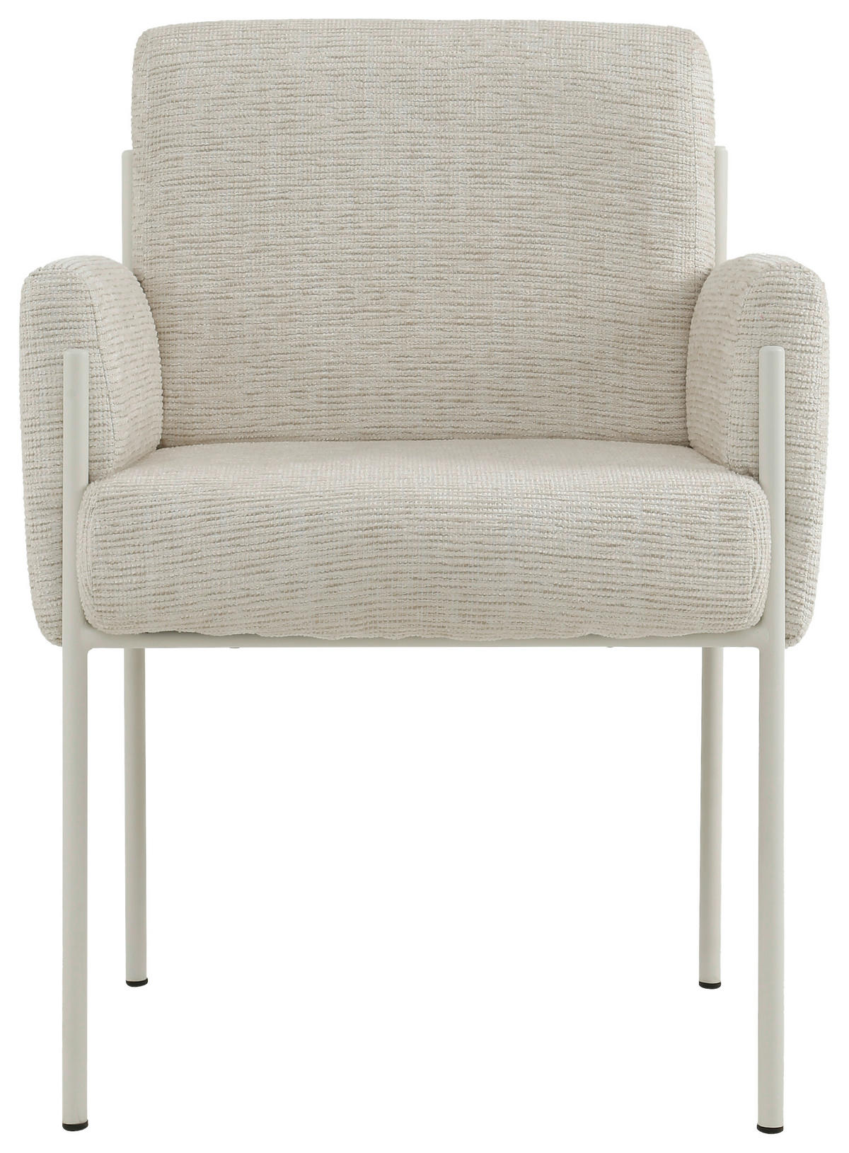 ARMLEHNSTUHL  in Eisen Webstoff  - Beige, Design, Textil/Metall (62/86/63cm) - Novel