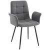 ARMLEHNSTUHL  in Eisen Webstoff  - Dunkelgrau/Schwarz, MODERN, Textil/Metall (59/87,5/54,5cm) - Stylife