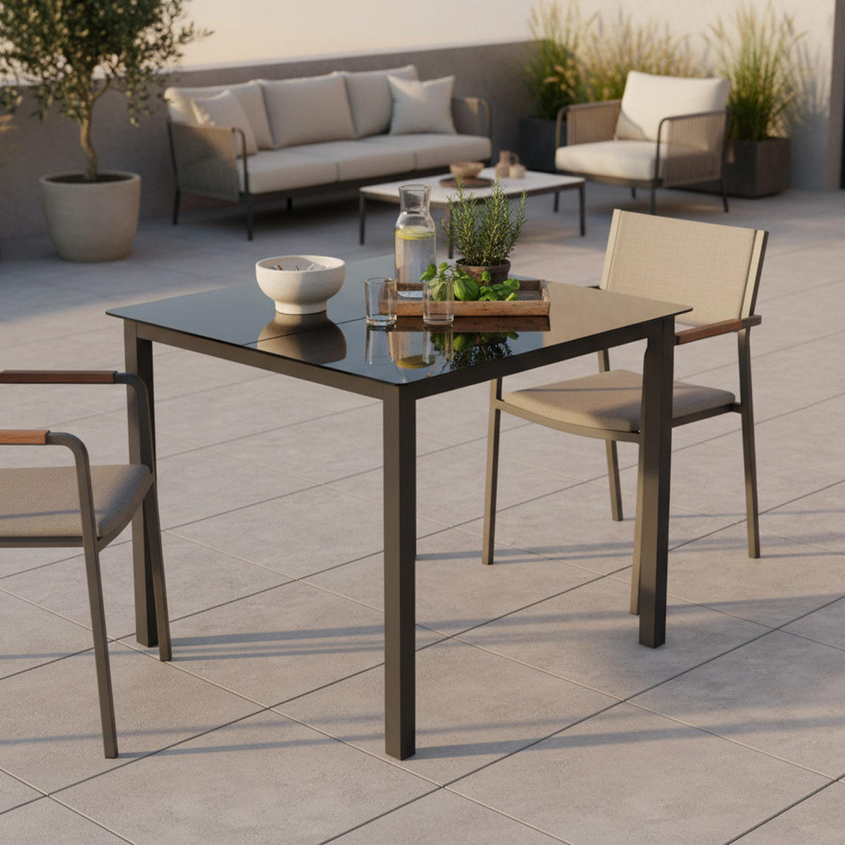 GARTENKLAPPTISCH 80/71/80 cm  - Anthrazit, KONVENTIONELL, Holzwerkstoff/Metall (80/71/80cm) - Siena Garden