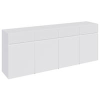 SIDEBOARD  200/79,6/39,8 cm 4 Schublade(n)  - Silberfarben/Weiß, Design, Holzwerkstoff/Kunststoff (200/79,6/39,8cm) - Xora