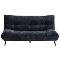 2-SITZER-SOFA  in Mikrofaser Dunkelblau  - Schwarz/Dunkelblau, KONVENTIONELL, Textil/Metall (198/100/101cm) - Hom`in