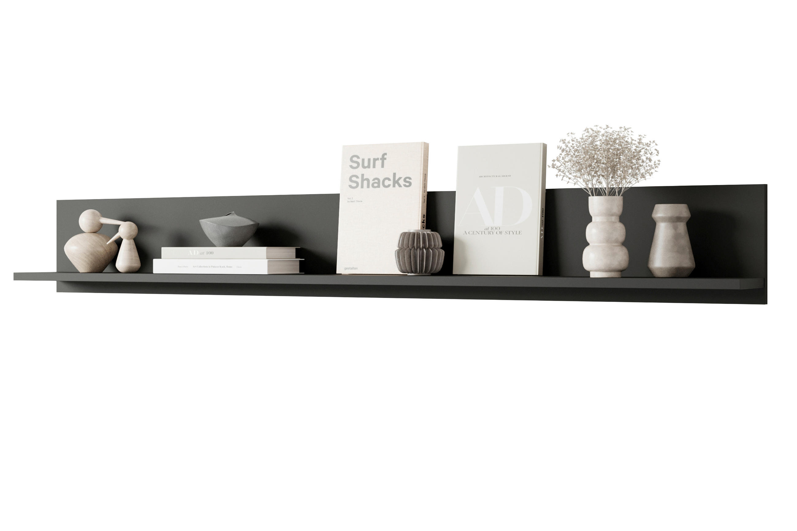 WANDBOARD in 138,5/18/12 cm Schwarz  - Schwarz, Design, Holzwerkstoff (138,5/18/12cm) - Livetastic