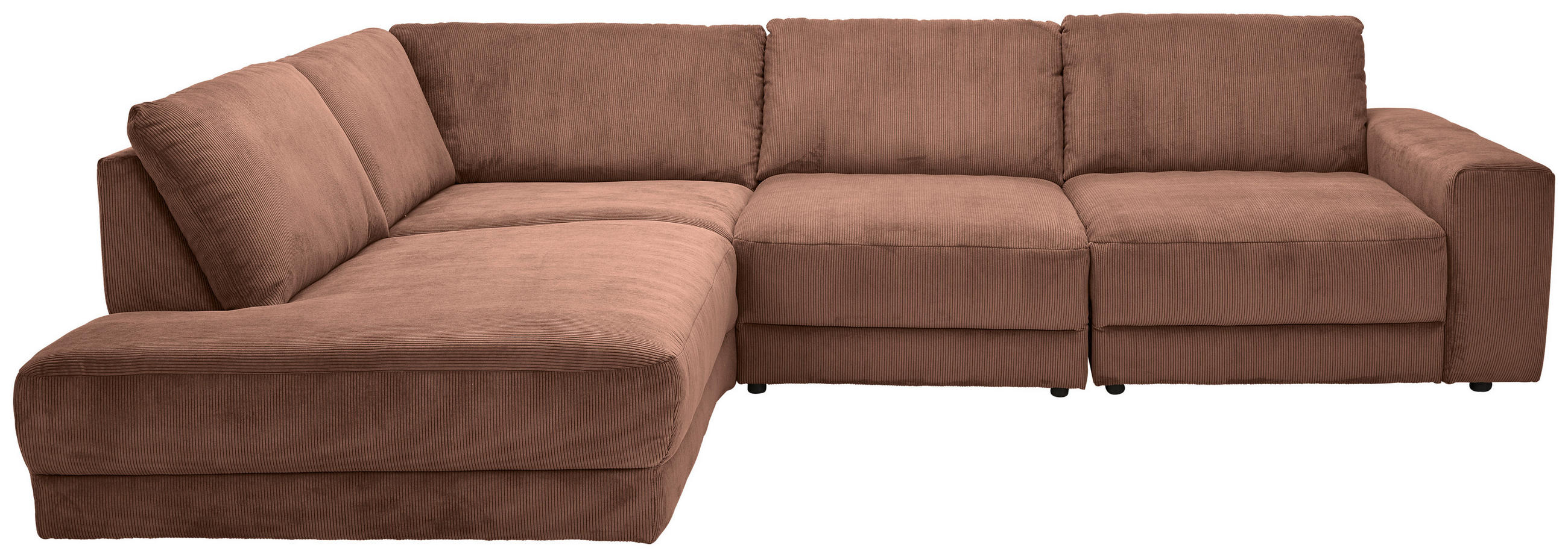ECKSOFA in Feincord Rostfarben  - Rostfarben/Schwarz, Design, Kunststoff/Textil (242/316cm) - Niels Andersson