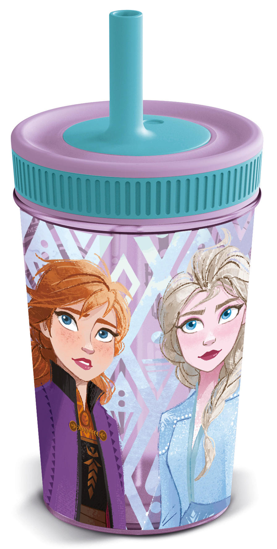 TRINKHALMBECHER - Blau/Rosa, Basics, Kunststoff (465ml) - Disney