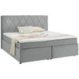BOXSPRINGBETT 180/200 cm  in Silberfarben  - Silberfarben/Schwarz, Design, Kunststoff/Textil (180/200cm) - Xora