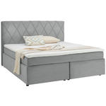 BOXSPRINGBETT 180/200 cm  in Silberfarben  - Silberfarben/Schwarz, Design, Kunststoff/Textil (180/200cm) - Xora