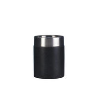 ZAHNPUTZBECHER Metall, Kunststoff  - Schwarz, Basics, Kunststoff/Metall (7,5/10,4/7,5cm) - Sadena