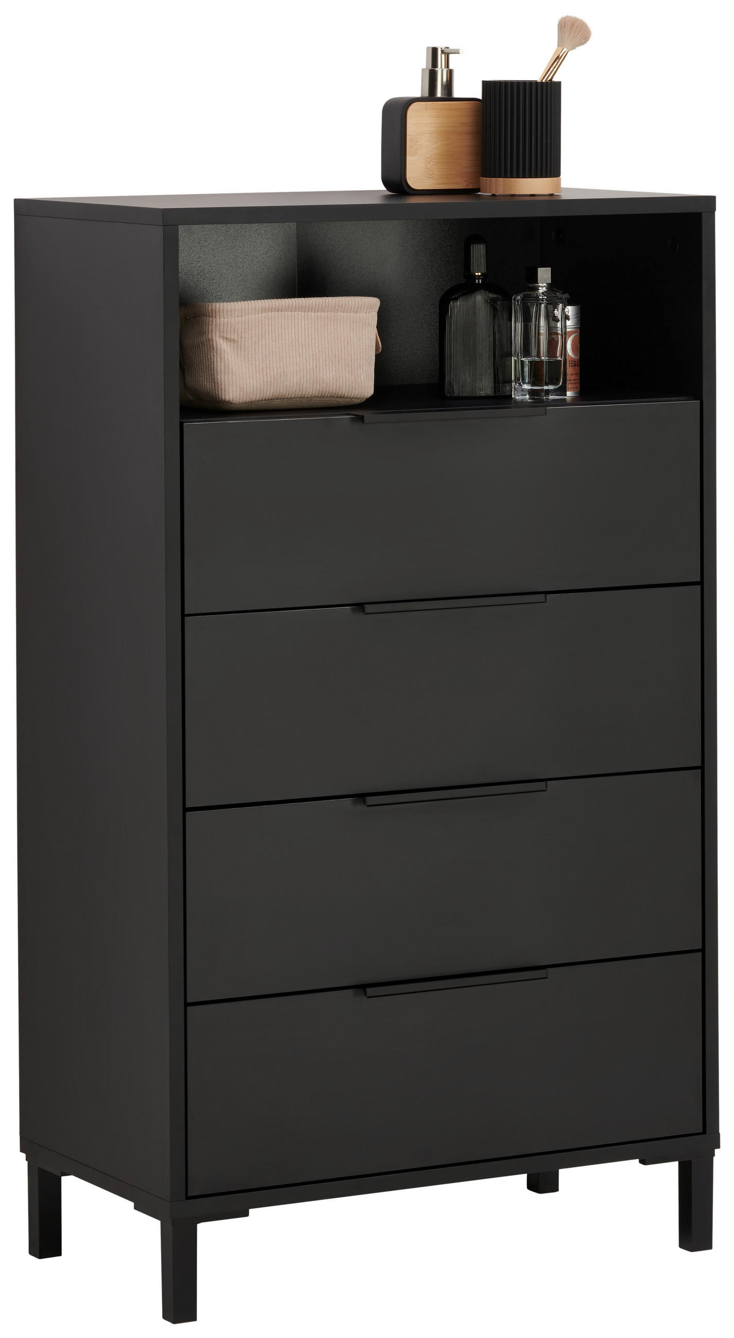 home24 Highboard Inova Anthrazit, Schwarz 60x103.5x33 cm