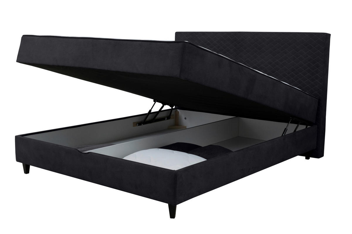 BOXBETT 120/200 cm  in Schwarz  - Schwarz, KONVENTIONELL, Kunststoff/Textil (120/200cm) - Carryhome