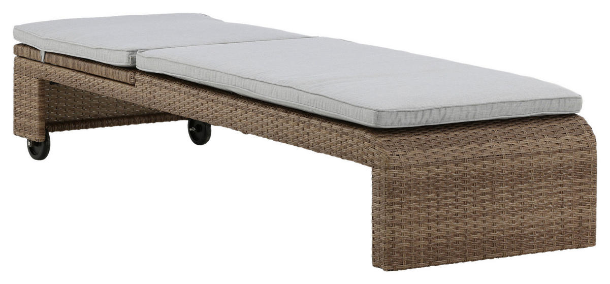 SONNENLIEGE 60/32/196 cm  - Sandfarben/Hellbraun, KONVENTIONELL, Kunststoff/Textil (60/32/196cm) - Gardenson