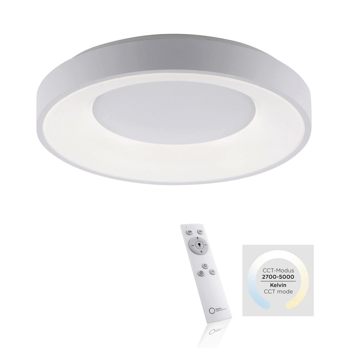 LED-DECKENLEUCHTE 48/48/8 cm   - Weiß, Basics, Kunststoff/Metall (48/48/8cm)