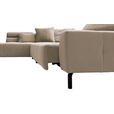 ECKSOFA in Cord Taupe  - Taupe/Schwarz, KONVENTIONELL, Textil/Metall (219/311cm) - Hom`in