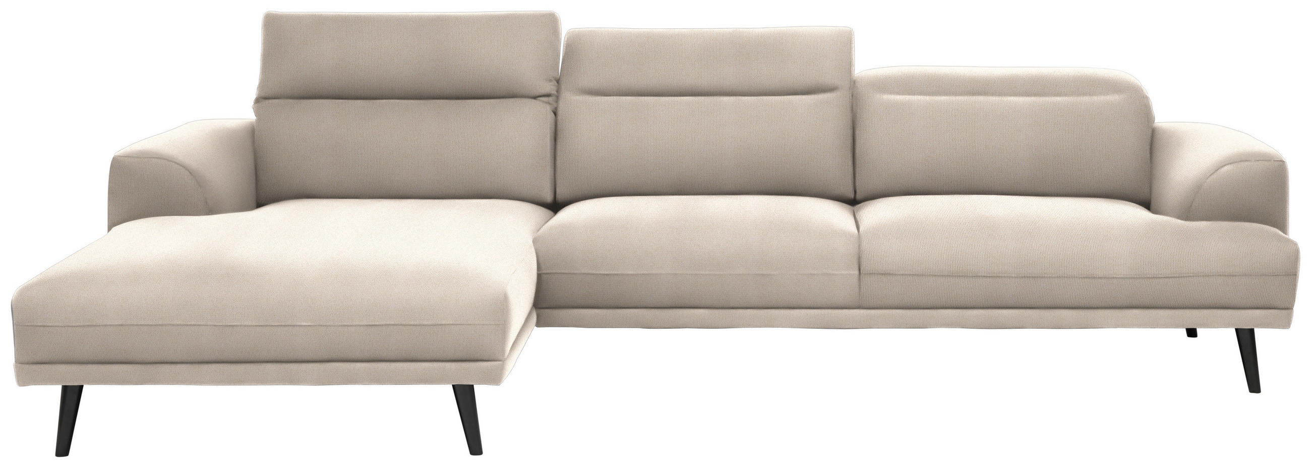 ECKSOFA in Struktur Beige  - Dunkelbraun/Beige, Design, Holz/Textil (169/292cm) - Lomoco