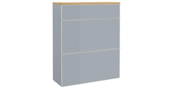 HÄNGESCHUHSCHRANK 84/102/31 cm - Eichefarben/Silberfarben, Design, Glas/Holz (84/102/31cm) - Novel
