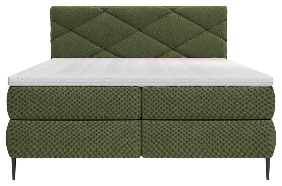 BOXSÄNG 140/200 cm  i grön  - grön/svart, Modern, metall/trämaterial (140/200cm) - MID.YOU