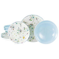 TAFELSERVICE Weiß, Hellblau Candy Drops 12-teilig  - Weiß/Hellblau, Basics, Keramik - Creatable