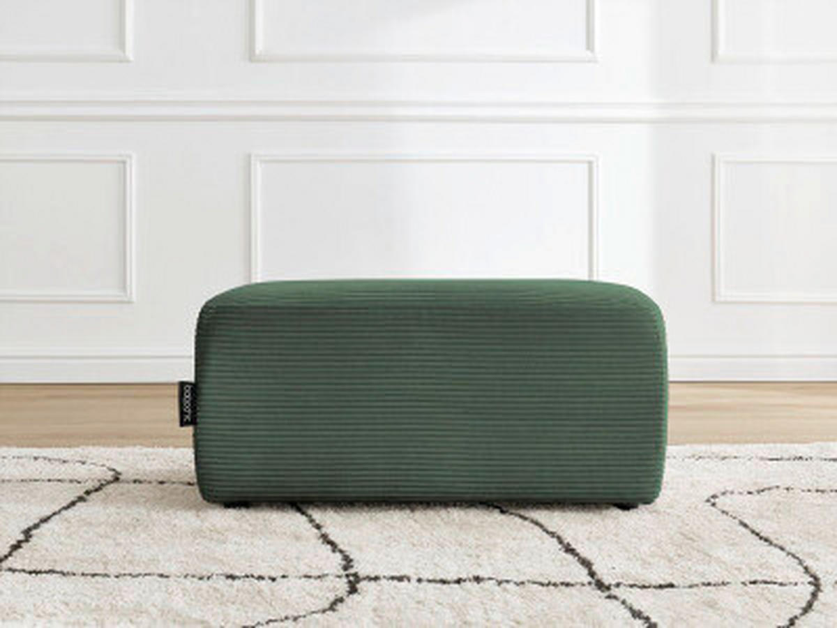 HOCKER ATILLA Cord Dunkelgrün  - Dunkelgrün/Schwarz, MODERN, Kunststoff/Textil (92/44/48cm)