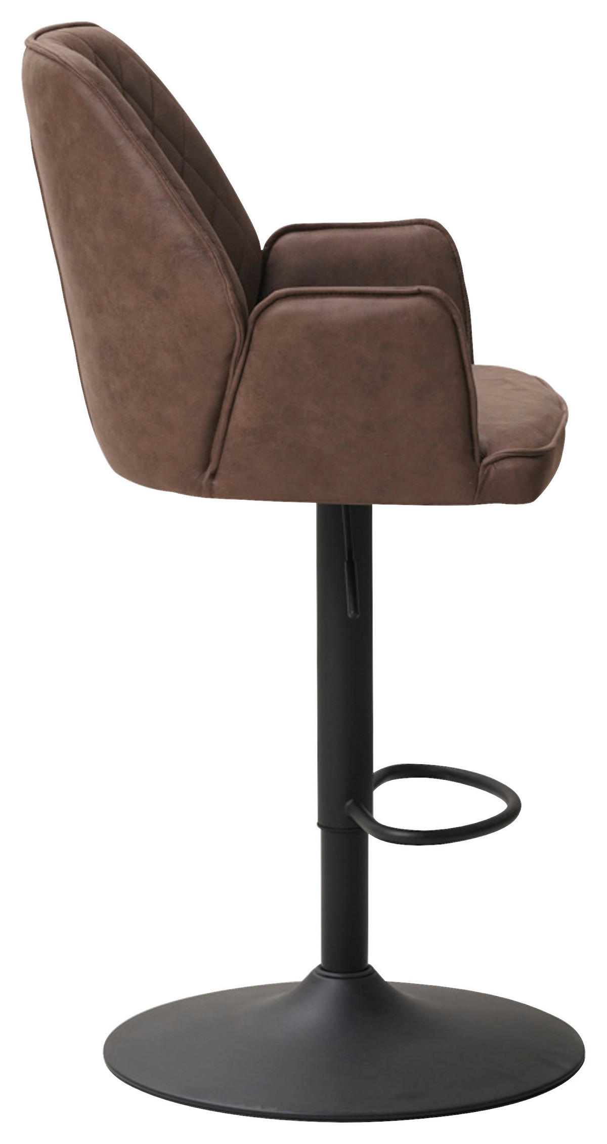 BARHOCKER Mikrofaser Taupe  - Taupe/Schwarz, KONVENTIONELL, Textil/Metall (42/114/52cm) - MID.YOU