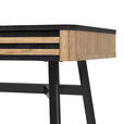 SCHREIBTISCH 120/55/76 cm  in Schwarz, Akaziefarben  - Schwarz/Akaziefarben, LIFESTYLE, Holz/Metall (120/55/76cm) - Landscape