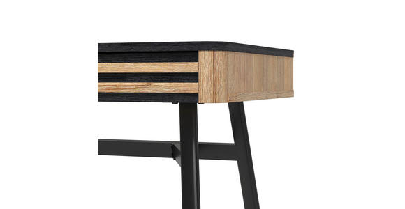 SCHREIBTISCH 120/55/76 cm  in Schwarz, Akaziefarben  - Schwarz/Akaziefarben, LIFESTYLE, Holz/Metall (120/55/76cm) - Landscape