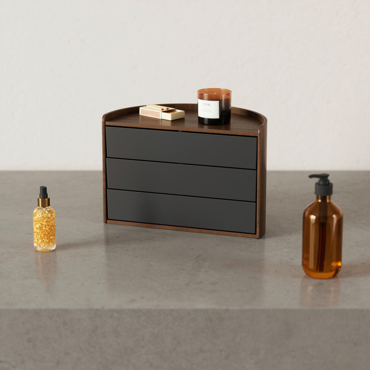 SCHMUCKBOX - Walnussfarben/Schwarz, Design, Holz/Kunststoff (15,2/18,4/27,3cm) - Umbra