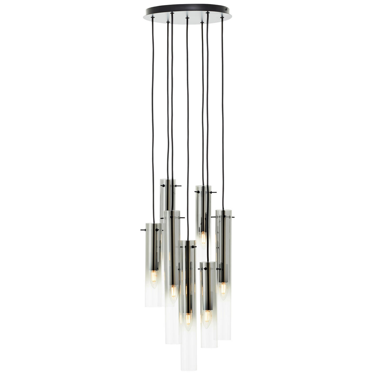 HÄNGELEUCHTE 32/199 cm    - Schwarz/Grau, Design, Glas/Metall (32/199cm) - Brilliant