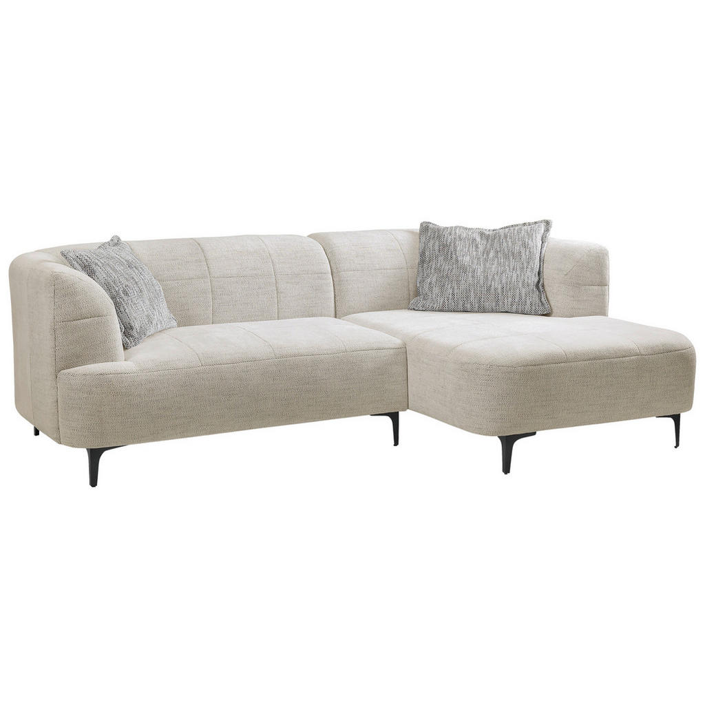 Thumbnail - Mid.you Ecksofa, Creme, Textil, 3-Sitzer, Füllung: Polyurethan (Pur), Ottomane rechts, L-Form, 247x158 cm, Made in EU, W...