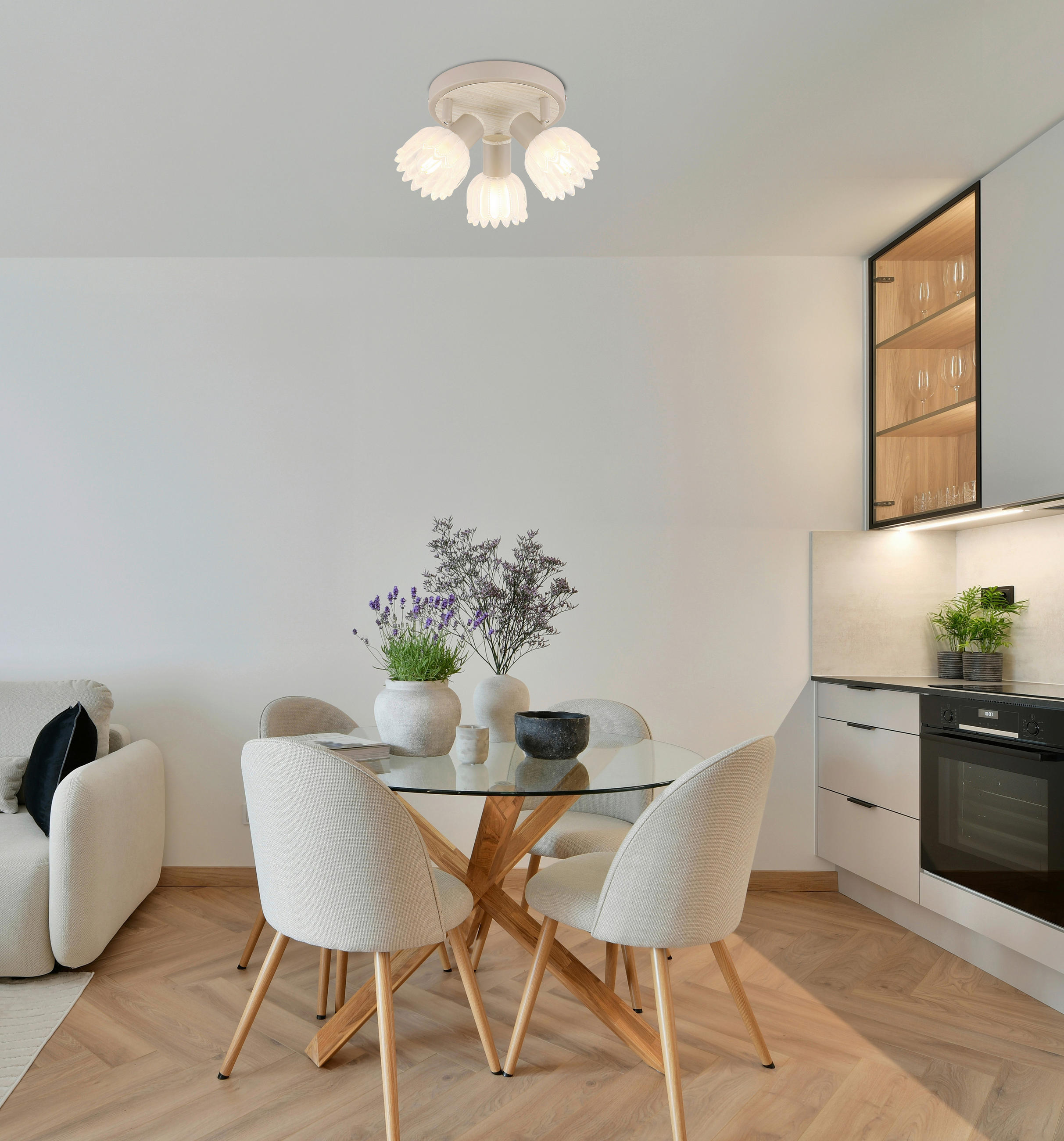 STRAHLER 34/12,5 cm   - Sandfarben, KONVENTIONELL, Glas/Metall (34/12,5cm) - Globo