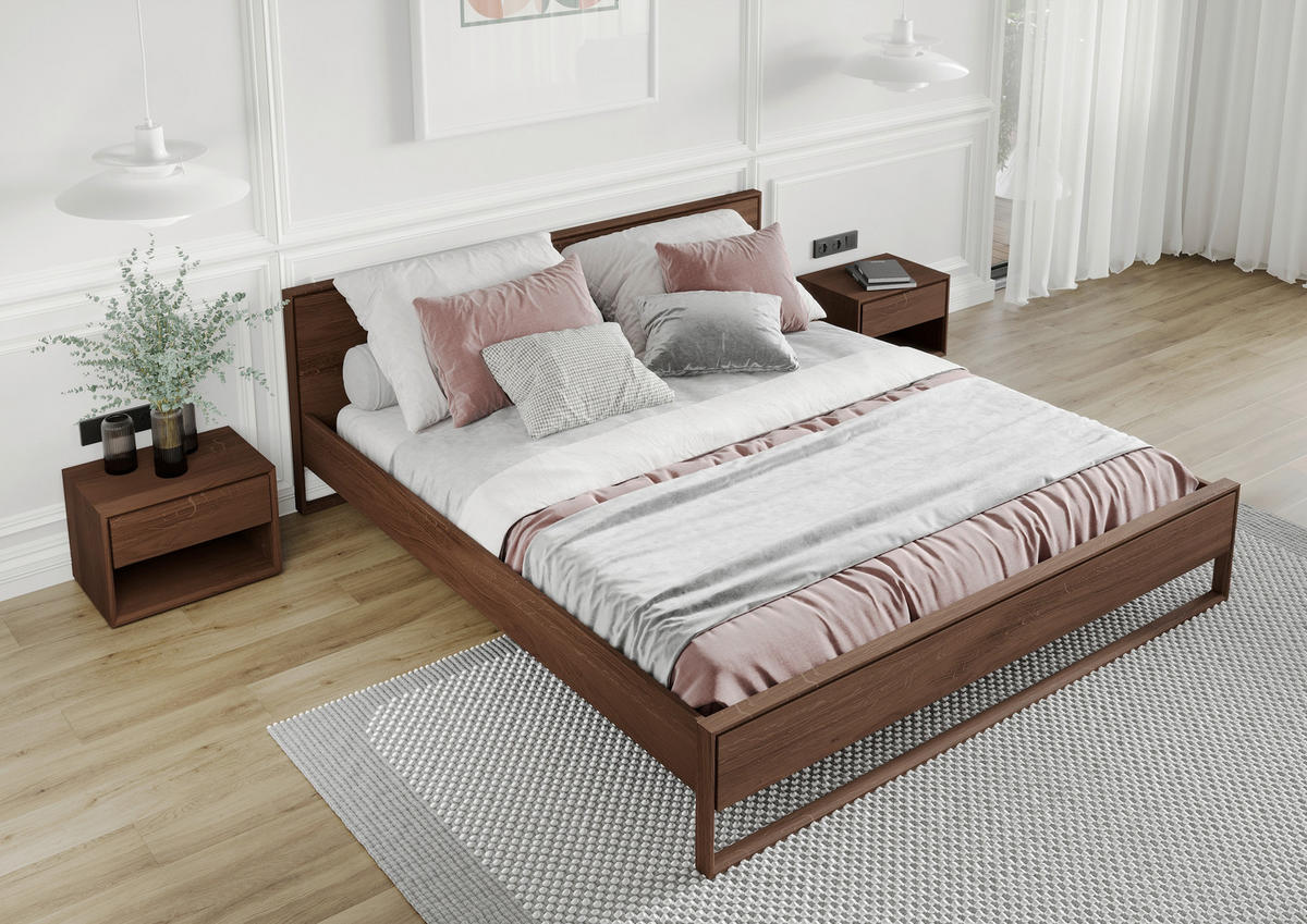 BETT 140/200 cm  in Dunkelbraun  - Dunkelbraun, MODERN, Holz (140/200cm) - Linea Natura